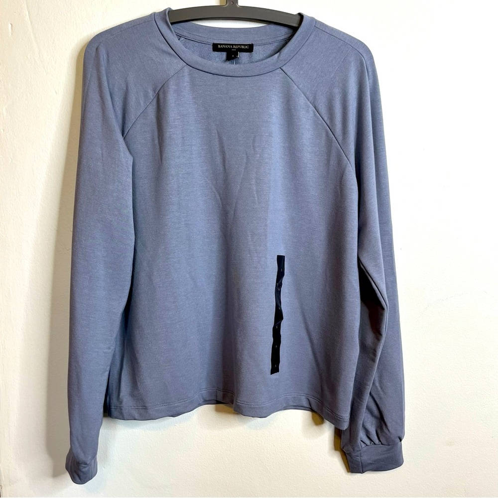 Banana Republic NWT Blue Gray Long Sleeve Shirt Top Pullover Sweater size Small
